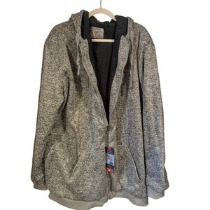SEVEN APPAREL Mens Sherpa Lined Hooded Jacket Gray Heathered Size 3XL T